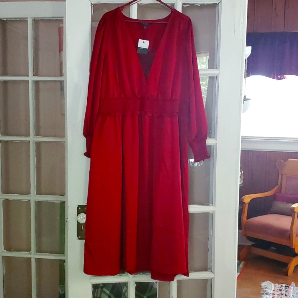 Plus-sized NWT wine colored dress